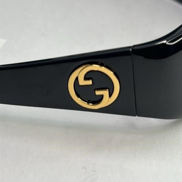 New Authentic GUCCI GG1247s 001 Black/Gold Oval sunglasses